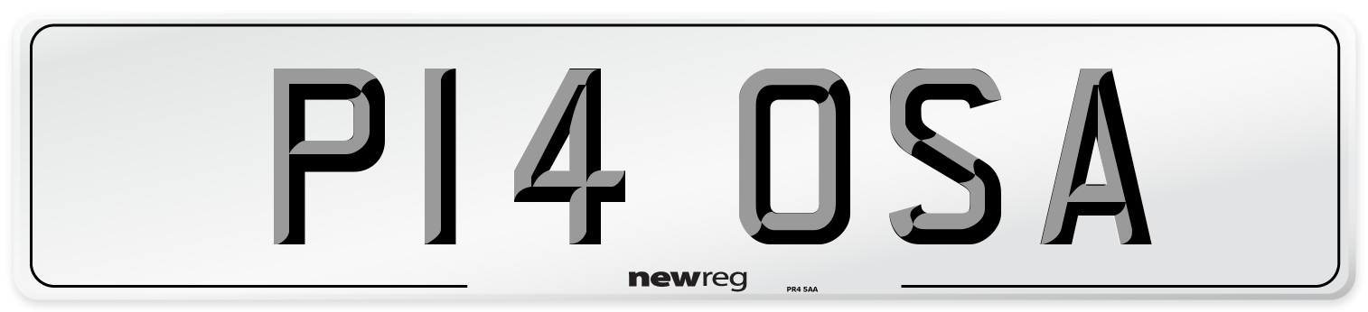 P14 OSA Number Plate from New Reg